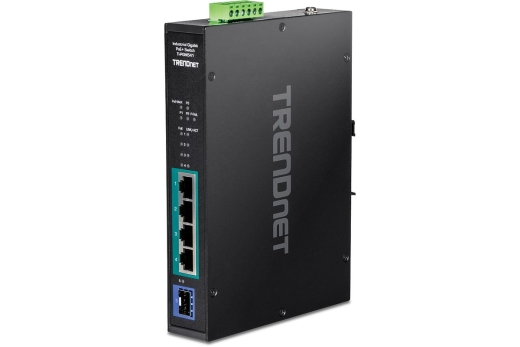 TRENDnet 5-port Indust. Gbit PoE+ DIN-Rail Switch -20/+65°C