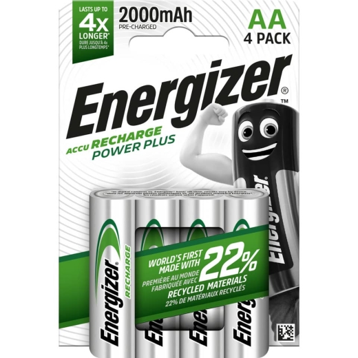 Batterie Akku Power Plus, HR06/AA/Mignon, NiHM 2.000mAh, 4 Stück