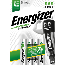 Batterie Akku Universal, HR03/AAA/Micro, NiMH 500mAh, 4...