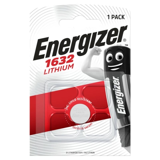 Knopfzellen-Batterie Lithium CR1632, 1 Stück