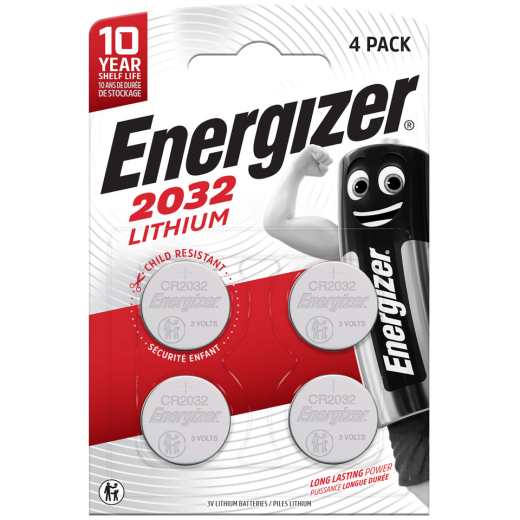 Knopfzellen-Batterie Lithium CR2032. 4 Stück