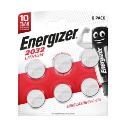 Knopfzellen-Batterie Lithium CR2032, 6 Stück