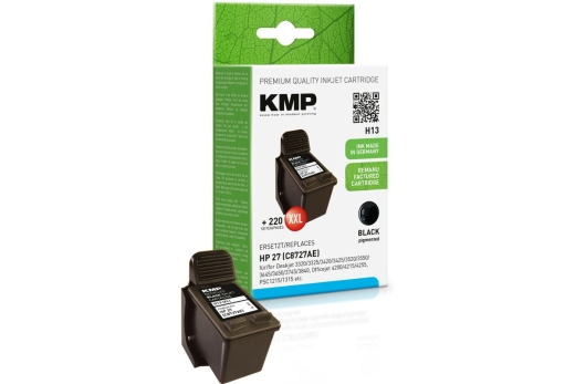KMP Patrone HP C8727AE Nr.27 black 500 S. H13 refilled