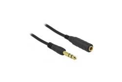 DELOCK Klinkenkabel 6,35 mm 3 Pin Stecker zu Buchse 10m SW