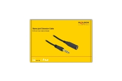 DELOCK Klinkenkabel 6,35 mm 3 Pin Stecker zu Buchse 10m SW
