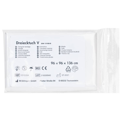 Dreiecktuch V Form - DIN 13168, reinweiß