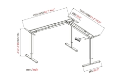 DIGITUS Schreibtischgestell elektr. L-Form weiß Max.120