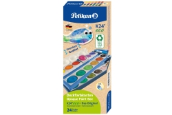 Pelikan Deckfarbkasten K24 eco inkl. Deckweiß, 24 Farben