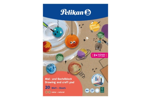 Pelikan Zeichen-und Bastelblock A4,120g/m ,20 Blatt,Nat. FSC