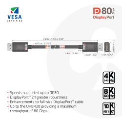 Club3D DP-Kabel 2.1 DP80 zertifiziert 1,2m 10K/8K/4K St/St retail