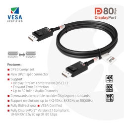 Club3D DP-Kabel 2.1 DP80 zertifiziert 1,2m 10K/8K/4K St/St retail