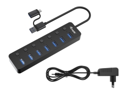 Equip 7-Port USB-A3.2-Hub->7xUSB-A 3.2 +USB-C Adapter...
