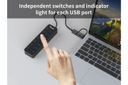 Equip 7-Port USB-A3.2-Hub->7xUSB-A 3.2 +USB-C Adapter 5Gbps