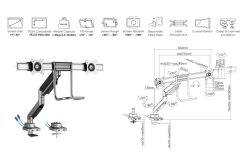 Equip Tischhalterung 17-32/2TFT 360° Gasfeder 9Kg silber lite Retail