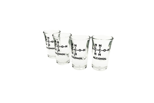 Mad Monkey - Shotgläser mit Alkohol-Formel (4er Set)