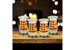 Mad Monkey - Shotgläser mit Alkohol-Formel (4er Set)
