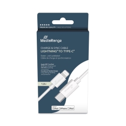 MediaRange Lade- u. Datenkabel USB-C auf Lightning 1m weiß