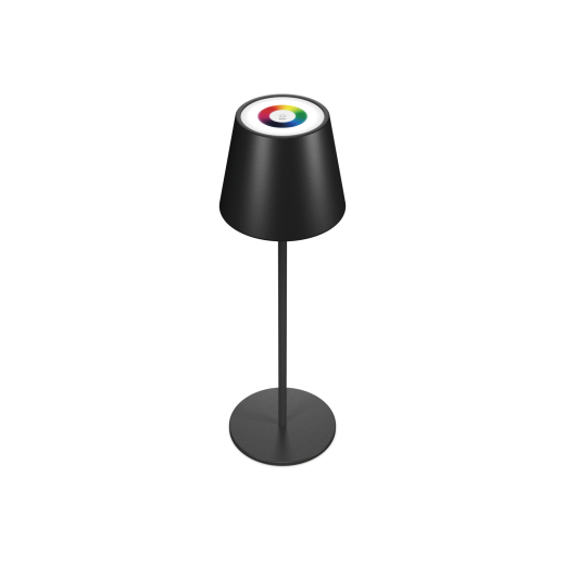 RealPower LED-RGB Tischlampe dimmbar mit Akku,schwarz