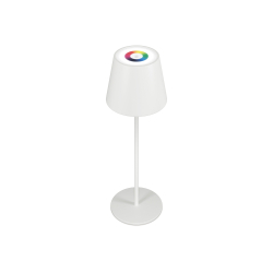 RealPower LED-RGB Tischlampe dimmbar mit Akku,weiss