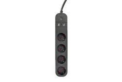 gembird Smart Home Steckdosenleiste 4Fach, m.USB-Charge schw