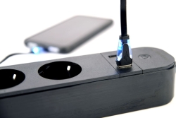 gembird Smart Home Steckdosenleiste 4Fach, m.USB-Charge schw