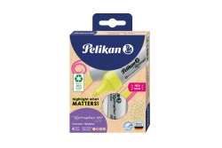 Pelikan Textmarker 490 eco Set aus 4 Neon-Farben im Etui