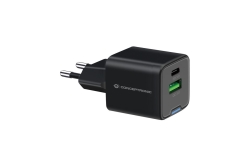 CONCEPTRONIC Ladegerät 2Port GaN USB-C/-A 20WPD3.0/PPS sw