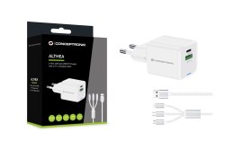 CONCEPTRONIC Ladegerät 2Port GaN 3-in-1 33WPD3.0/PPS ws