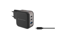 CONCEPTRONIC Ladegerät 3Port GaN 2xUSB-C/1xA 67WPD3.0/PPS sw