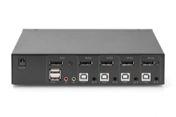 DIGITUS KVM Switch, 4K60HZ, 4x1 DP in, 1x DP USB out