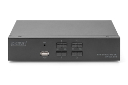 DIGITUS KVM Switch, 4K60HZ, 4x1 DP in, 1x DP USB out