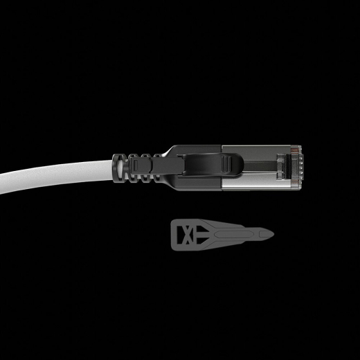 LINDY Patchkabel Cat.6A S/FTP grau 1m verriegelbar