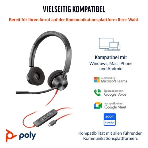 Poly Blackwire 3320 Stereo USB-C/A