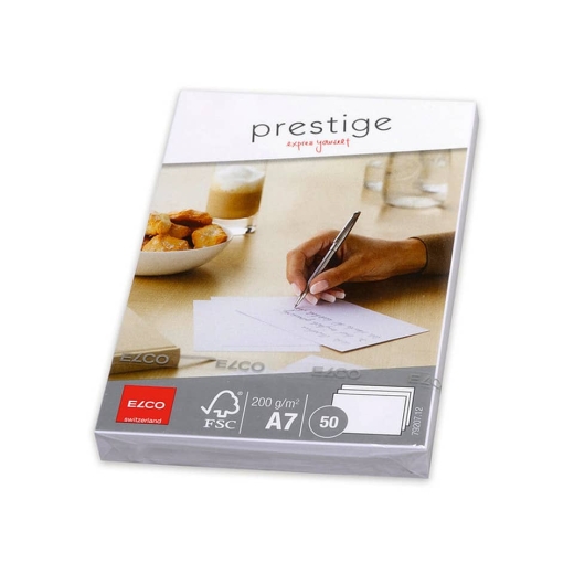 Briefkarten Prestige - A7, hochweiß, satiniert, 50 Stück