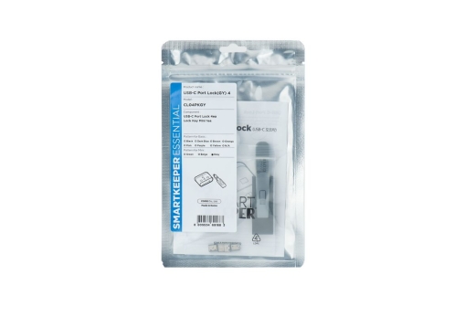 SmartKeeper Mini USB-C Port Blocker grau 4 Stk.+Key