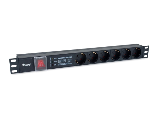 Equip 19 Steckdosenleiste 6xSchuko+Switch->St.90°ÜSS NF Alu