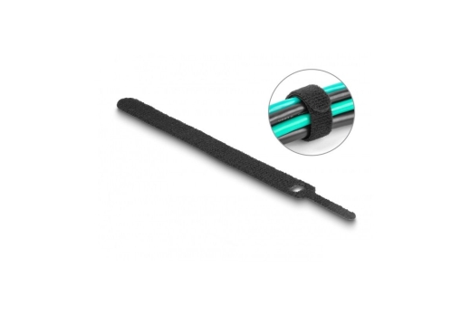 DELOCK Klett-Kabelbinder L 150 x B 12 mm schwarz 10 Stück
