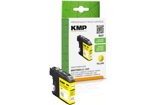 KMP Patrone Brother LC-123Y 600 S. yellow remanufactured