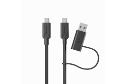 Alogic USB C Kabel Typ C -C USB +A Adapter M/M 1,2m, sw
