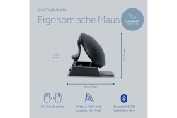R-Go Maus Twister ergonomisch beidhändig USB u. Bluetooth sw