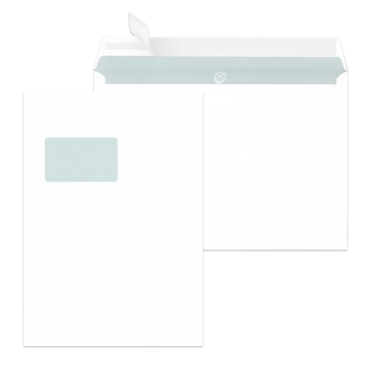 Versandtaschen C4, mit Fenster, haftklebend, 100 g/qm, weiß, 500 Stück