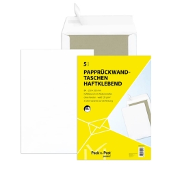 Papprückwandtaschen B4, ohne Fenster, 120 g/qm,...