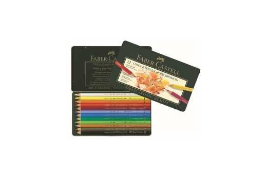 FABER-CASTELL Farbstift Polychromos 12er Metalletui