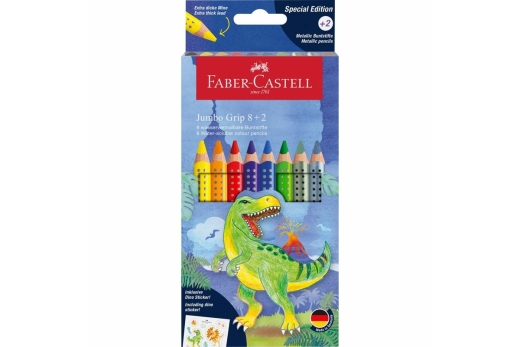FABER-CASTELL Buntstift Jumbo Grip Dino 8+2 Kartonetui