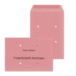 Freistempler-Taschen B4 , 100 g/qm, rot , 250 Stück
