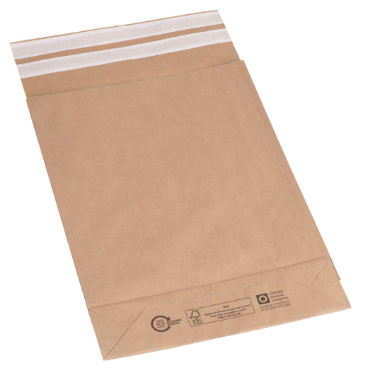 Faltentaschen - 300x80x430+110 mm, Boden, o. Fenster, 300 Stück, braun