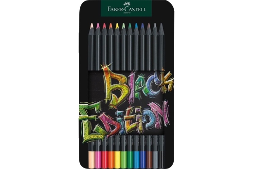 FABER-CASTELL Buntstifte Black Edition 12er Metalletui