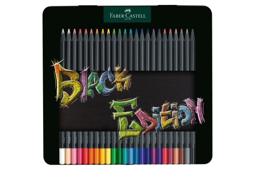FABER-CASTELL Buntstifte Black Edition 24er Metalletui