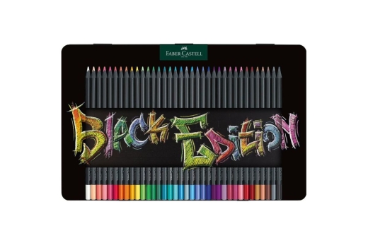 FABER-CASTELL Buntstifte Black Edition 36er Metalletui