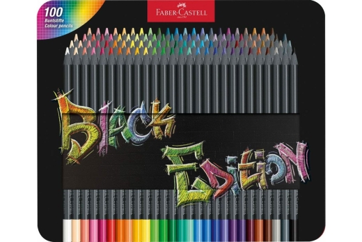 FABER-CASTELL Buntstifte Black Edition 100er Metalletui
